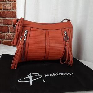 B. Makowsky Orange Shoulder Bag